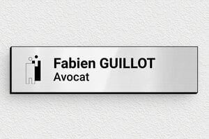 Plaque Avocat - pp-avocat-020-0 - 100 x 25 mm - gris-brillant-noir - glue - pp-avocat-020-0