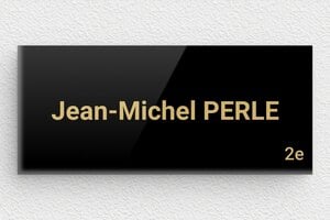 Plaque de porte plexiglas - pp-laiton-001-5 - 80 x 35 mm - noir-or - glue - pp-laiton-001-5