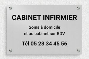 Plaque Professionnelle Personnalisée gravée ou imprimée - ppro-alu-001-5 - 300 x 200 mm - anodise - screws-spacer - ppro-alu-001-5