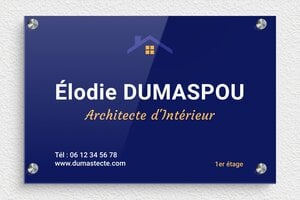Plaque Professionnelle Logo  - ppro-architecte-005-4 - 300 x 200 mm - custom - screws-spacer - ppro-architecte-005-4