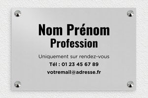 Plaque Professionnelle Aluminium - ppro-avocat-006-447 - 300 x 200 mm - anodise - screws-caps - ppro-avocat-006-447