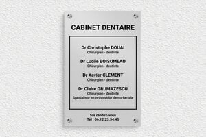 Plaque Dentiste - ppro-dentiste-005-1 - 200 x 300 mm - anodise - screws-spacer - ppro-dentiste-005-1