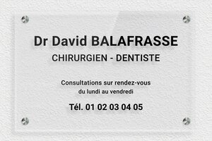 Plaque Professionnelle Plexiglass Transparent - ppro-dentiste-006-116 - 300 x 200 mm - transparent - screws-spacer - ppro-dentiste-006-116