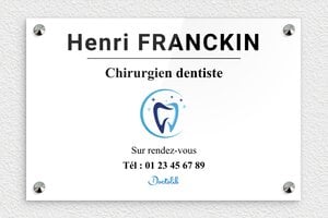 Plaque Dentiste - ppro-dentiste-006-4 - 300 x 200 mm - custom - screws-caps - ppro-dentiste-006-4