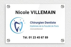 Plaque Dentiste - ppro-dentiste-007-1 - 300 x 200 mm - custom - screws-caps - ppro-dentiste-007-1