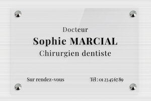 Plaque Dentiste - ppro-dentiste-007-4 - 300 x 200 mm - transparent - screws-caps - ppro-dentiste-007-4