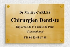 Plaque Dentiste - ppro-dentiste-009-1 - 300 x 200 mm - poli - screws-spacer - ppro-dentiste-009-1