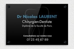 Plaque Dentiste - ppro-dentiste-010-1 - 300 x 200 mm - custom - screws-caps - ppro-dentiste-010-1