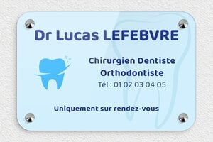 Plaque Professionnelle Orthondontiste - ppro-dentiste-quadri-001-3 - 300 x 200 mm - custom - screws-caps - ppro-dentiste-quadri-001-3