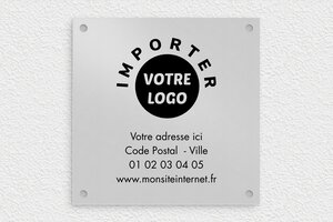 Plaque professionnelle association - ppro-entreprise-005-5 - 200 x 200 mm - anodise - holes-only - ppro-entreprise-005-5