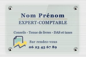 Plaque Professionnelle Expert Comptable - ppro-expert-comptable-006-4 - 300 x 200 mm - vert - screws-caps - ppro-expert-comptable-006-4