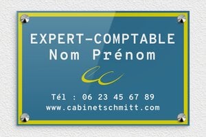 Plaque Professionnelle Expert Comptable - ppro-expert-comptable-007-4 - 300 x 200 mm - custom - screws-caps - ppro-expert-comptable-007-4