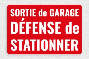 Panneau interdiction - Panneau garage défense de stationner - 300 x 200 mm - PVC - rouge-blanc - glue - ppro-garage-002-0