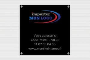 Plaque Professionnelle Logo  - ppro-grand-format-003-3 - 400 x 400 mm - custom - screws-spacer-large - ppro-grand-format-003-3