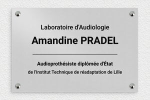 Plaque Audioprothésiste - ppro-job-audioprothesiste-001-1 - 300 x 200 mm - anodise - screws-caps - ppro-job-audioprothesiste-001-1