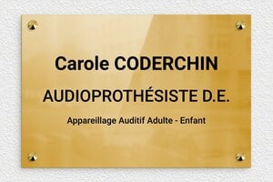 Plaque Audioprothésiste - ppro-job-audioprothesiste-003-1 - 300 x 200 mm - poli - screws-caps - ppro-job-audioprothesiste-003-1
