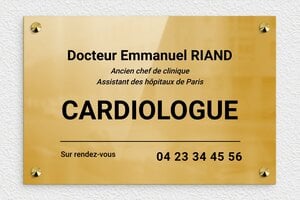 Plaque Cardiologue - ppro-job-cardiologue-002-1 - 300 x 200 mm - poli - screws-caps - ppro-job-cardiologue-002-1