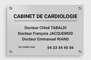 Plaque Cardiologue - ppro-job-cardiologue-003-1 - 300 x 200 mm - anodise - screws-spacer - ppro-job-cardiologue-003-1