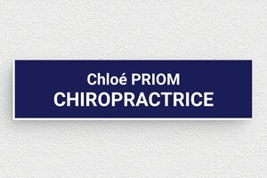 Plaque Professionnelle Chiropracteur - ppro-job-chiropracteur-008-1 - 100 x 25 mm - bleu-marine-blanc - glue - ppro-job-chiropracteur-008-1