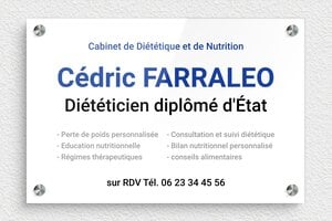 Plaque Diététicienne - ppro-job-dieteticienne-008-1 - 300 x 200 mm - custom - screws-spacer - ppro-job-dieteticienne-008-1