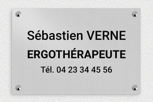 Plaque Ergothérapeute - ppro-job-ergotherapeute-003-1 - 300 x 200 mm - anodise - screws-caps - ppro-job-ergotherapeute-003-1