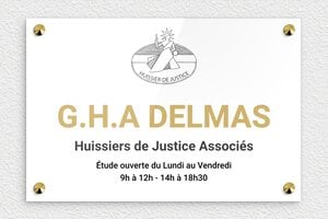 Plaque Huissier de Justice - ppro-job-huissier-009-1 - 300 x 200 mm - custom - screws-caps - ppro-job-huissier-009-1