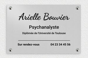Plaque Psychanalyste - ppro-job-psychanalyste-004-1 - 300 x 200 mm - anodise - screws-caps - ppro-job-psychanalyste-004-1