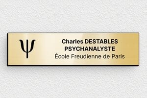 Plaque Psychanalyste - ppro-job-psychanalyste-006-1 - 100 x 25 mm - or-brillant-noir - glue - ppro-job-psychanalyste-006-1