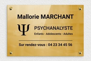 Plaque Psychanalyste - ppro-job-psychanalyste-quadri-002-3 - 300 x 200 mm - poli - screws-caps - ppro-job-psychanalyste-quadri-002-3