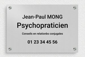 Plaque Psychopraticien - ppro-job-psychopraticien-005-1 - 300 x 200 mm - anodise - screws-spacer - ppro-job-psychopraticien-005-1