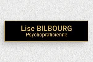 Plaque Psychopraticien - ppro-job-psychopraticien-007-1 - 100 x 25 mm - noir-or - glue - ppro-job-psychopraticien-007-1