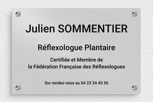 Plaque Professionnelle Réflexologue - ppro-job-reflexologue-004-1 - 300 x 200 mm - anodise - screws-spacer - ppro-job-reflexologue-004-1