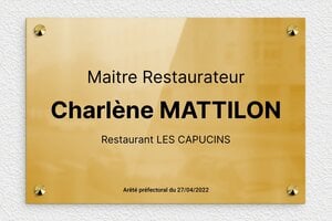 Plaque Maître Restaurateur - ppro-job-restaurateur-002-1 - 300 x 200 mm - poli - screws-caps - ppro-job-restaurateur-002-1