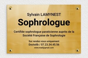 Plaque Sophrologue - ppro-job-sophrologue-005-1 - 300 x 200 mm - poli - screws-caps - ppro-job-sophrologue-005-1
