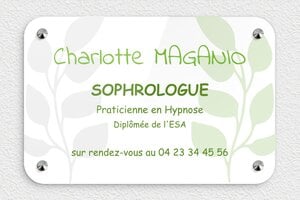 Plaque Sophrologue - ppro-job-sophrologue-quadri-002-3 - 300 x 200 mm - custom - screws-caps - ppro-job-sophrologue-quadri-002-3
