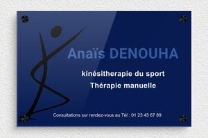 Plaque Thérapeute - ppro-kinesitherapeute-005-1 - 300 x 200 mm - custom - screws-spacer - ppro-kinesitherapeute-005-1