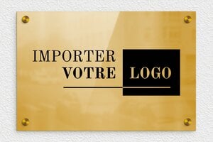 Plaque Professionnelle Logo  - ppro-logo-003-1 - 300 x 200 mm - poli - screws-caps - ppro-logo-003-1
