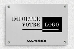 Plaque Professionnelle Aluminium - ppro-magasin-005-545 - 300 x 200 mm - anodise - screws-spacer - ppro-magasin-005-545