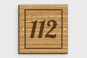 Plaque de porte bois - ppro-maison-003-0 - 100 x 100 mm - chene - screws - ppro-maison-003-0