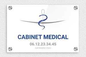 Plaque Médecin - ppro-medecin-006-1 - 300 x 200 mm - custom - screws-caps - ppro-medecin-006-1