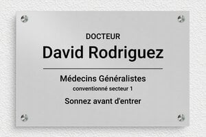 Plaque Docteur - ppro-medecin-013-1 - 300 x 200 mm - anodise - screws-spacer - ppro-medecin-013-1