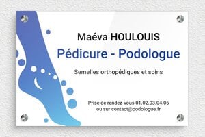 Plaque Podologue - ppro-medecin-024-1 - 300 x 200 mm - custom - screws-spacer - ppro-medecin-024-1