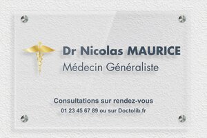 Plaque Professionnelle Plexiglass Transparent - ppro-medecin-plexiglass-quadri-002-325 - 300 x 200 mm - transparent - screws-spacer - ppro-medecin-plexiglass-quadri-002-325