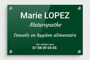 Plaque Professionnelle Naturopathe - ppro-naturopathe-002-4 - 300 x 200 mm - custom - screws-spacer - ppro-naturopathe-002-4