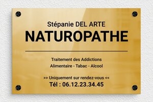 Plaque Professionnelle Naturopathe - ppro-naturopathe-002-5 - 300 x 200 mm - poli - screws-spacer - ppro-naturopathe-002-5