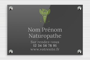 Plaque Professionnelle Naturopathe - ppro-naturopathe-007-4 - 300 x 200 mm - custom - screws-caps - ppro-naturopathe-007-4