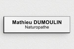 Plaque Professionnelle Naturopathe - ppro-naturopathe-012-1 - 100 x 25 mm - gris-noir - glue - ppro-naturopathe-012-1