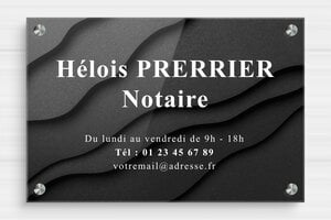 Plaque Notaire - ppro-notaire-008-4 - 300 x 200 mm - custom - screws-spacer - ppro-notaire-008-4