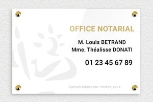 Plaque Notaire - ppro-notaire-011-1 - 300 x 200 mm - custom - screws-caps - ppro-notaire-011-1