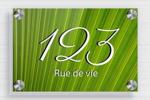 Plaque numéro maison plexiglass transparent - Plexi Transparent Bleu - 150 x 100 mm - bleu - screws-spacer - ppro-numero-quadri-trans-001-4